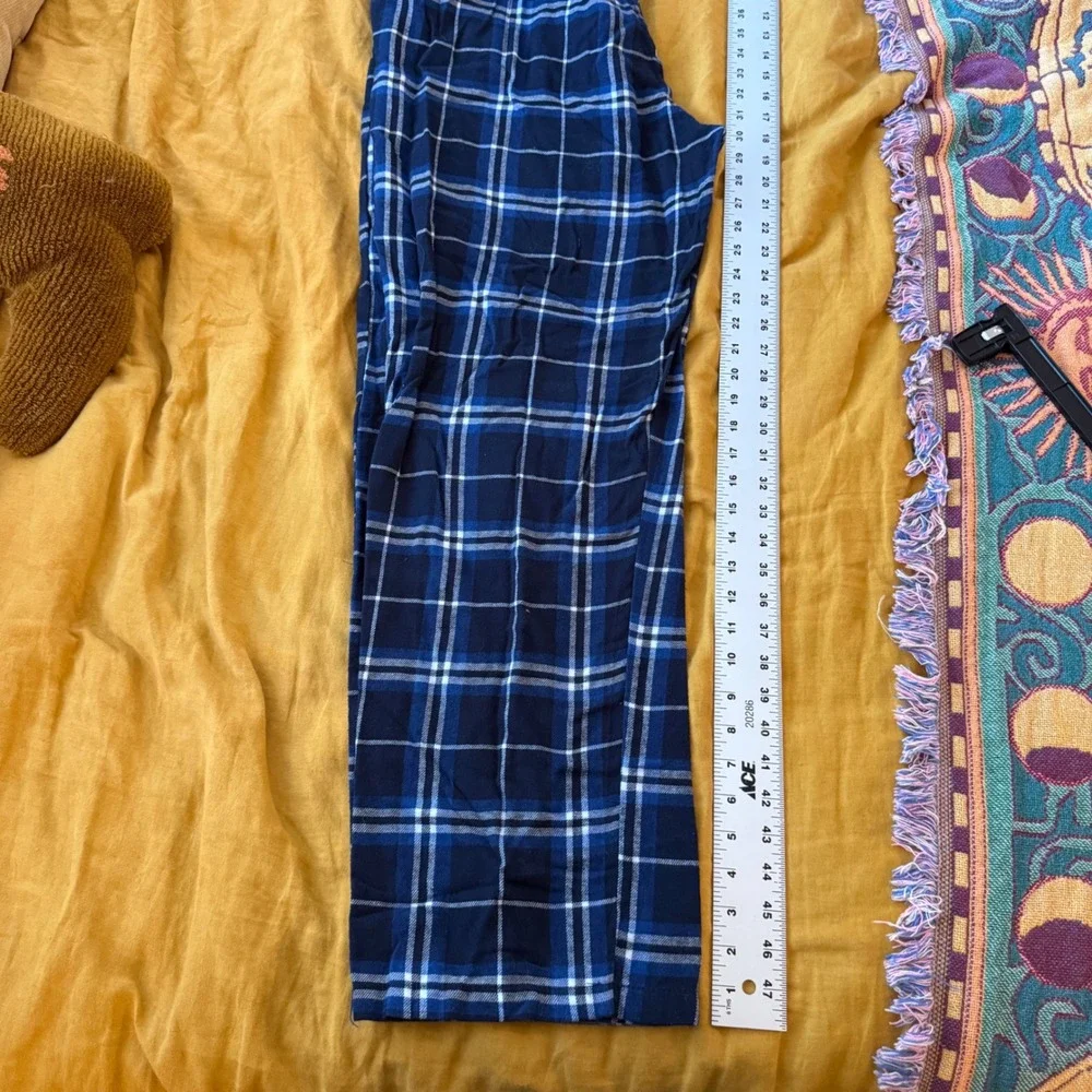 NFL‎ Team Apparel Los Angeles Rams Mens Plaid Pajama Pants Blue White Large